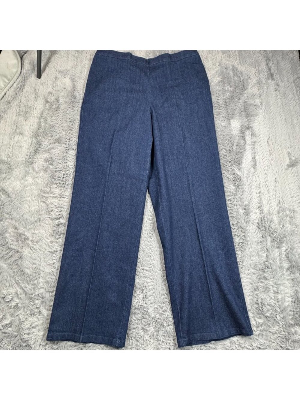 Alfred Dunner Jeans Women 16 Blue Cotton Denim Wide-Leg Travel Outdoor Workwear